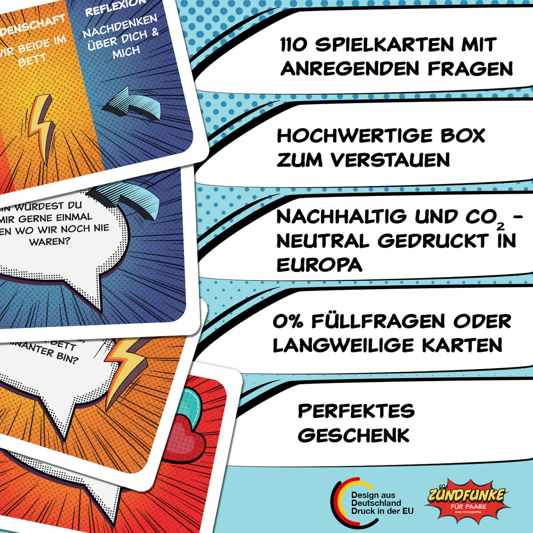 Zündfunke Fragen für Paare - 110 Fragekarten