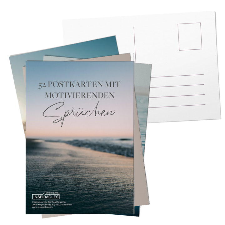 Postkarten Set mit 52 Motivationskarten, Affirmationskarten