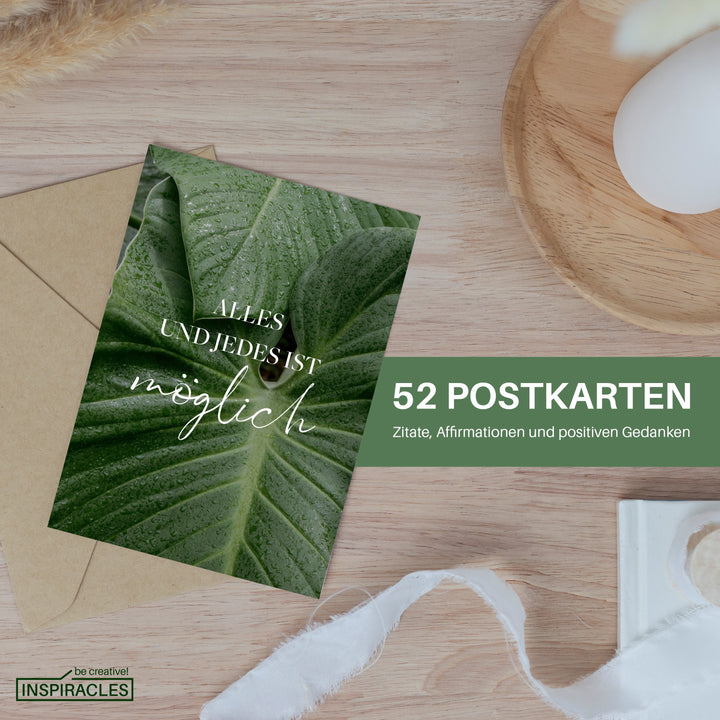 Postkarten Set mit 52 Motivationskarten, Affirmationskarten