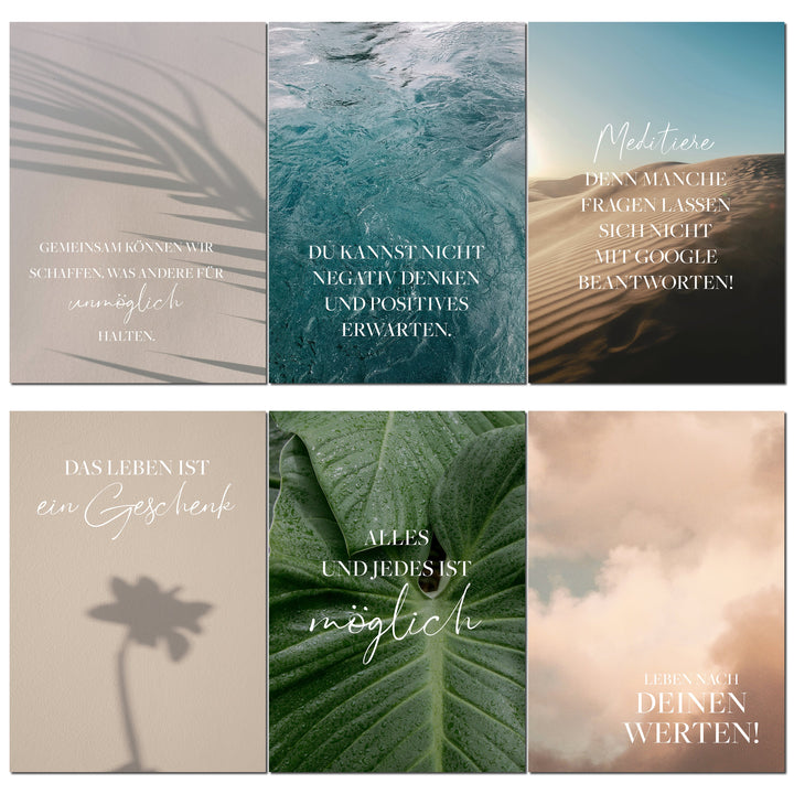 Postkarten Set mit 52 Motivationskarten, Affirmationskarten